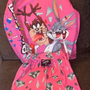 Warner Bros. Pink Sweat Suit Set with Bugs Bunny and Looney Tunes Characters